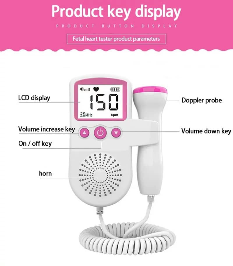 Home Fetal Doppler Heart Rate Monitor with 3.0 MHz Probe image 3